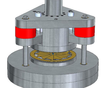 Press mould for radial outlet
